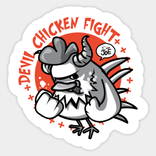 Devil Chicken Fight Sticker